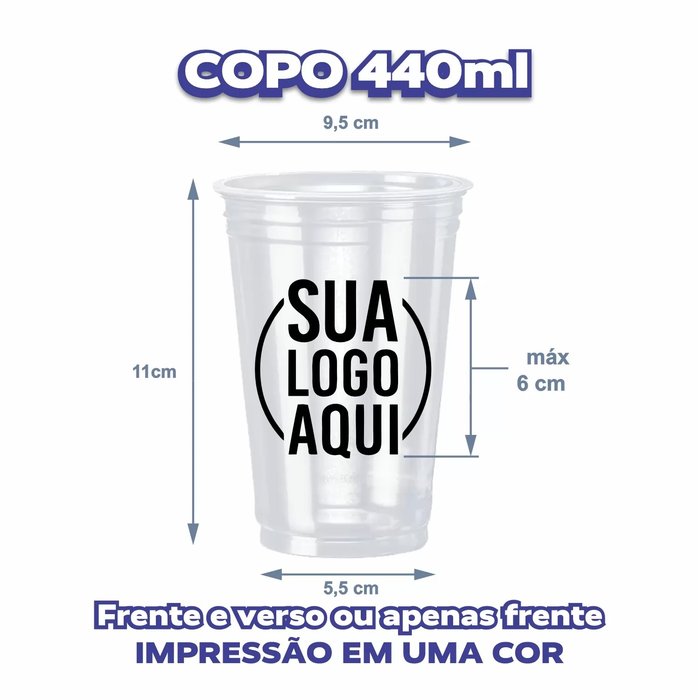 Copo descartável 440ml tradicional personalizado