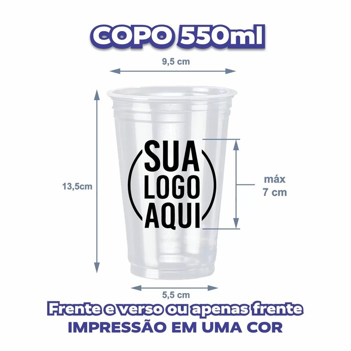 Copo descartável 550ml tradicional personalizado