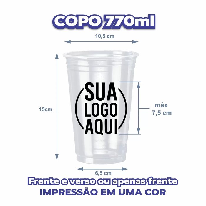 Copo descartável 770ml tradicional personalizado